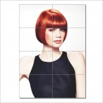 Roter Bob Haarsnitt Friseursalon Wand-Kunstdruck Riesenposter 